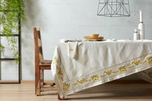 Σετ 3τμχ Τραπεζομάντηλο & Καρέ Αιγαίον με Κέντημα 135X180 Beige Pansedaki